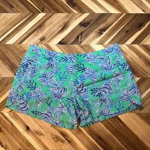 Lilly Pulitzer OCEAN VIEW SHORT, CABANA GREEN, KEEPIN IT REEL Sz L